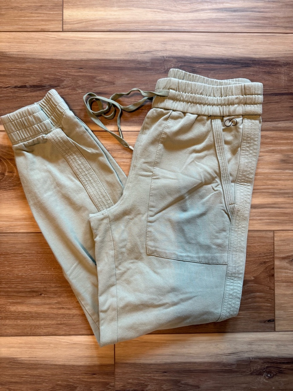 Calia Light Green Casual cotton Jogger Pants